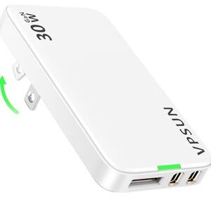 VPSUN 30W GaN USB-C Charging Block in White